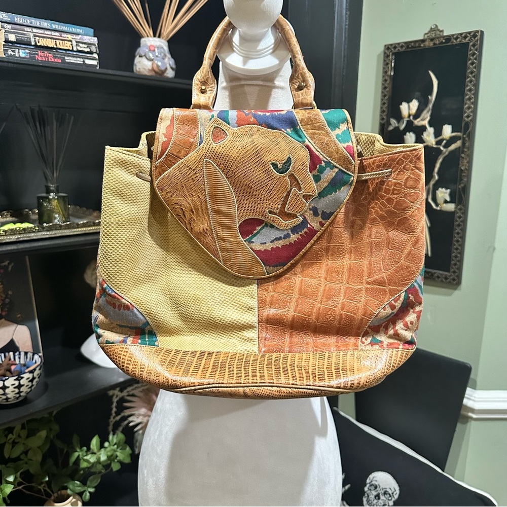 Sharif Patchwork Leather Convertible Backpack & S… - image 1